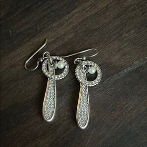 Brighton, crystal and Pearl drop earrings